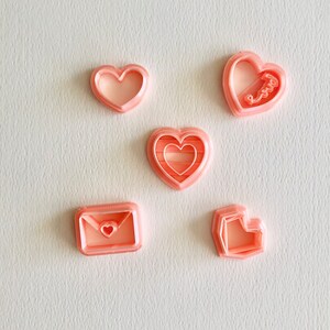 Valentine’s Day Clay Cutter Set, Polymer Clay Earring Cutter, Cookie Cutter, Valentines Clay Cutter Set of 5