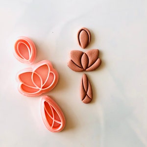 Sara embossed  clay cutter |  elegant dangle set cutters , dangle clay cutters, polymer clay cutters , drop clay cutter