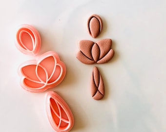 Sara embossed  clay cutter |  elegant dangle set cutters , dangle clay cutters, polymer clay cutters , drop clay cutter