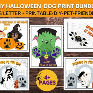 Halloween DIY Dog Print Keepsake/ Paw Stamp Art/ Paw Print Art/ Dog Decor