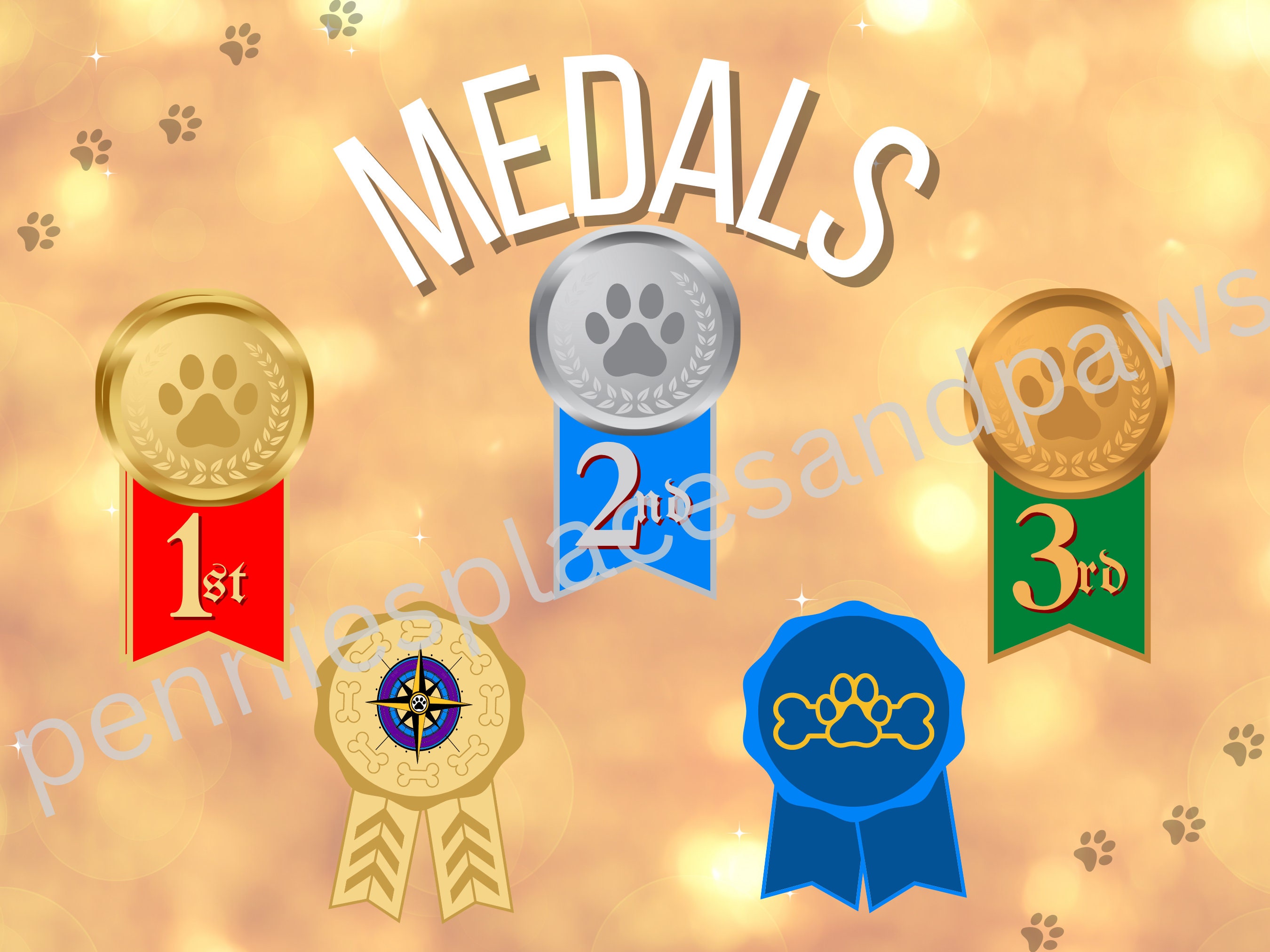 Printable Dog Game Medals and Certificates/ Printable Dog Awards - Etsy
