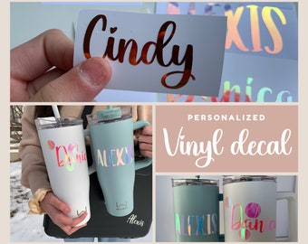 Holographic custom stickers name labels stickers personalized decal vinyl stickers personalized gift for her gifts for mom gifts for him