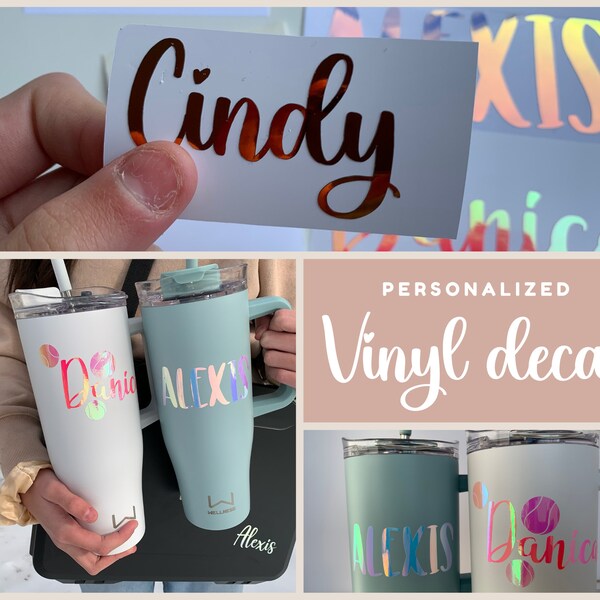 Holographic custom stickers name labels stickers personalized decal vinyl stickers personalized gift for her gifts for mom gifts for him