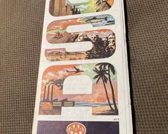 1963 AAA America Highways Atlas VINTAGE Road Map Driving Triple A