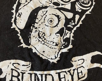 Vintage UK Punk “Blind Eye” black T-Shirt 90s Concert Lg Rock Praha Prague