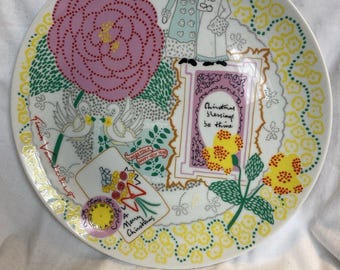 vintage Gloria Vanderbilt Porcelain Christmas Plate Taste Setter Sigma 1977