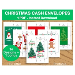 Envelopes para dinheiro de Natal para impressão, Envelopes para dinheiro de férias, envelopes para dinheiro para impressão, Porta-dinheiro de Natal