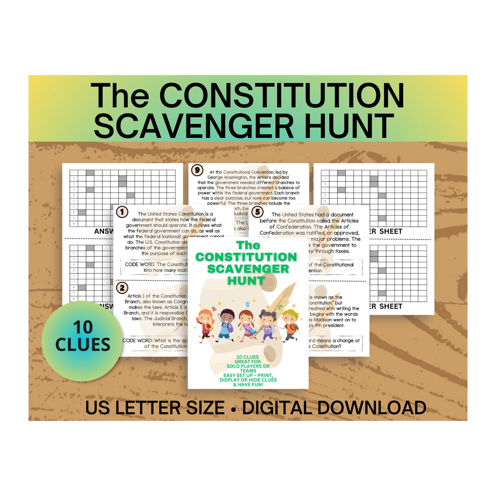 Constitution Themed Scavenger Hunt Constitution Themed - Etsy