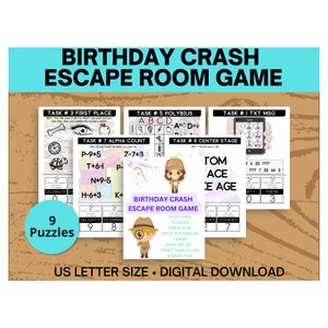 Escape Room Fun Investigating Birthday Game, Party Game for Kids, Printable Escape Room Kit, Escape Room Puzzle Game, Kids Party Activities