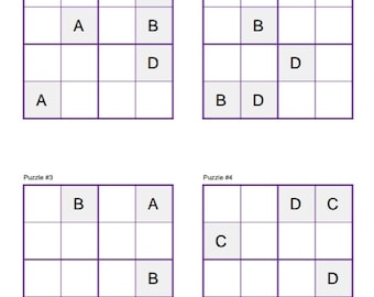4x4 sudoku etsy