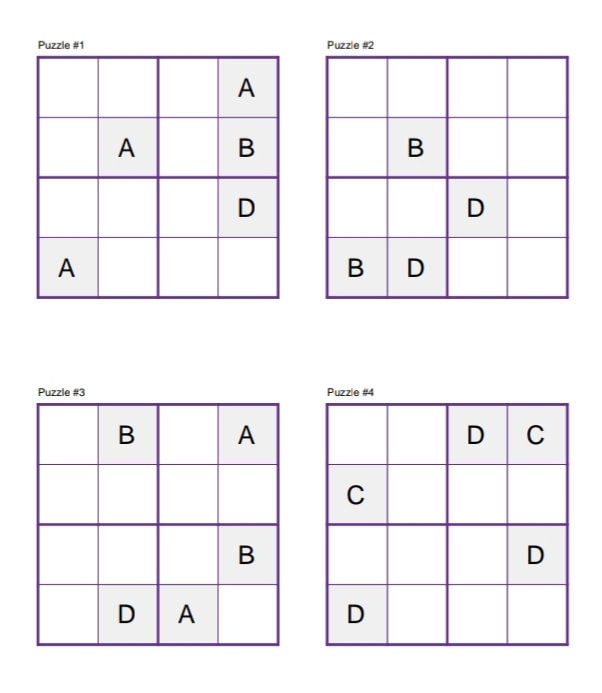 4x4 sudoku etsy