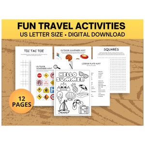Road Trip Activities Printable, Kids Road Trip Games Printable, Summer Car Games, Travel Printables, Summer Travel Games