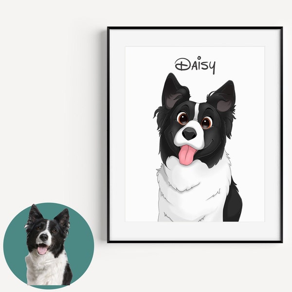 Portrait de dessin animé chat/chien personnalisé à partir de la photo, portrait de style Disney, portrait de dessin animé personnalisé, nouveau cadeau pour animaux de compagnie, art numérique pour animaux de compagnie, cadeau personnalisé pour animaux de compagnie,