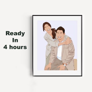 Custom Faceless Portrait Print,  personalised portrait from photo, custom illustration, family Portrait, gift for couples, gift for her