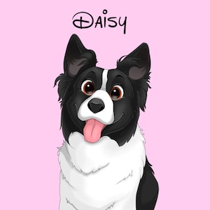 Custom Cat/Dog Cartoon Portrait from photo, Disney Style Portrait, Custom Cartoon Portrait, New Pet Gift, Pet Digital Art, Custom Pet Gift,
