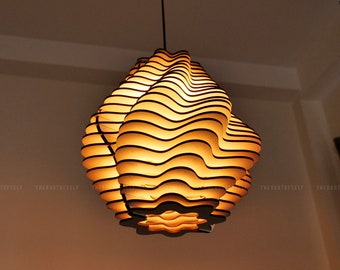 Houten hanglamp voor eetkamer Decor Mid Century moderne kroonluchter verlichting voor woonkamer plafond lampenkap uniek Inwijdingsfeest cadeau