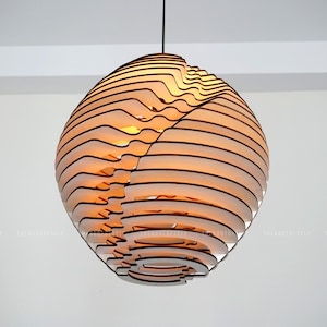 Handmade Ceiling Lamp Modern Farmhouse Wood Pendant Light Dining Room Lighting Mid Century Modern Chandelier Scandinavian Wooden Lamp Shade