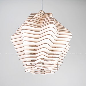 Mid Century Modern Ceiling Light Living Room Pendant Lamp Wood Chandelier Light Kitchen Island Light Fixture Handcrafted Nordic Lamp Shade