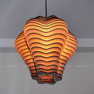 Scandinavian Dining Room Chandelier Mid Century Modern Pendant Lamp Foyer Wood Ceiling Light Nordic Hanging Lamp Handmade Housewarming Gift