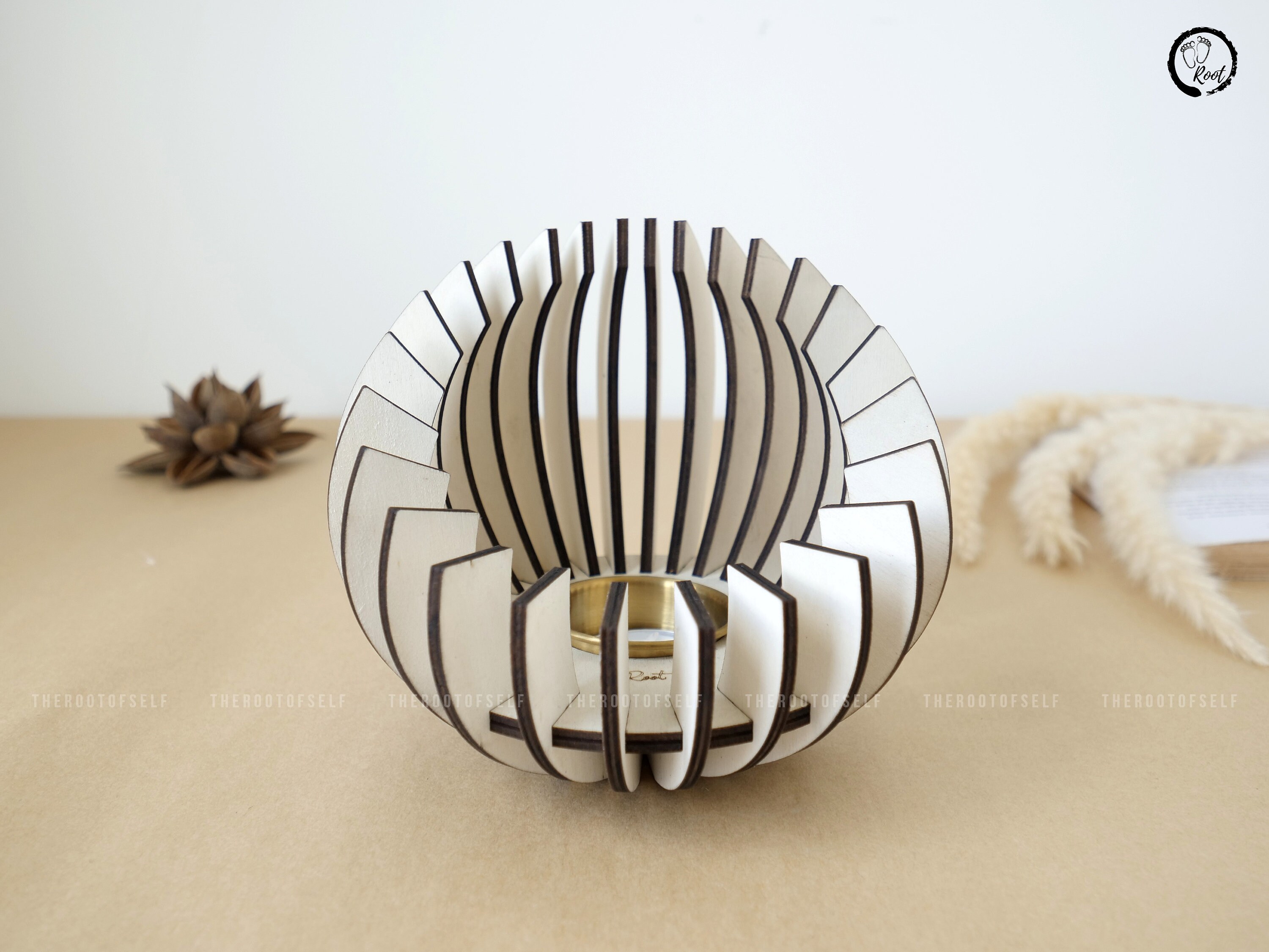 GUMEI Rustique En Bois Chandelier Photophore Bougeoir Décoration De