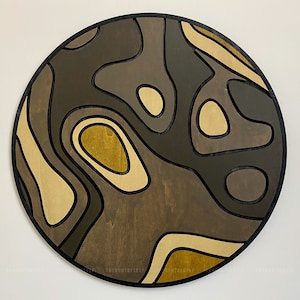 Wood Wall Round Decor Wood Wall Hanging Geometric Wood Wall Art Wood Modern Decor