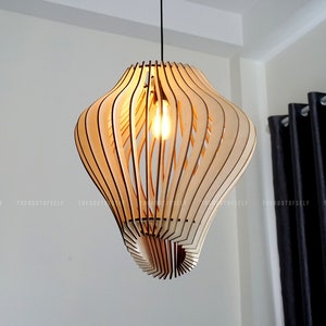 Living Room Chandelier Scandinavian Dining Room Ceiling Lamp Wood Pendant Light Mid Century Modern Bedroom Light Fixture Housewarming Gift
