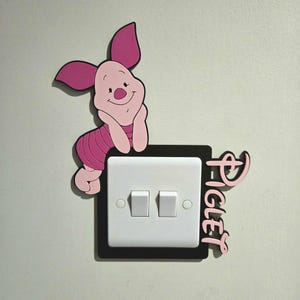 Disney Piglet Inspired- Winnie The Pooh UK Light Switch Cover - 3D Printed - Bedroom - Girl - Boy - Cute - Decoration - Cover - Plate