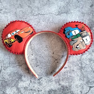 Custom Red Cars Lightening McQueen / Mater inspired Pixar Disney Ears