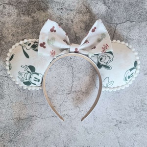 Mickey & Minnie Rot und Grün Mistelzweig Weihnachten Ohren