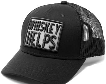 Mashbill Whiskey Helps Trucker Hat, Funny Trucker Cap, Bourbon Drinker Baseball Cap, Bourbon Gift Idea, May Contain Whiskey Hat, Whiskey Hat