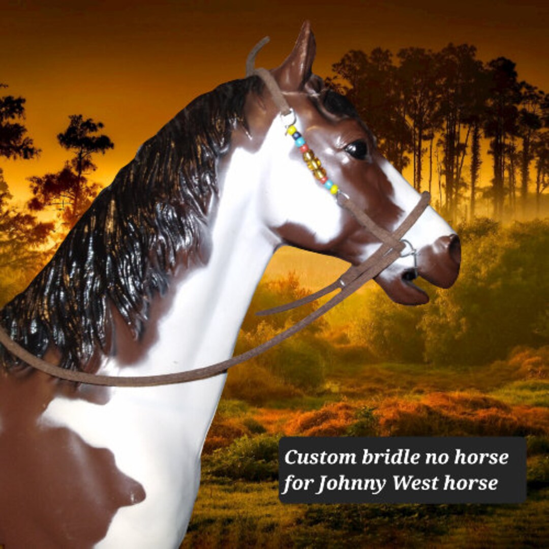 Johnny West Marx Horse Bridle Gold Beads Etsy