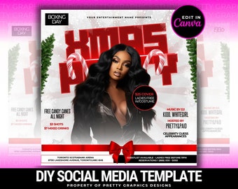 Christmas Flyer, Holiday Flyer, Sale Flyer, Canva Template, DIY, Xmas, Black Friday, Shop Flyer, Xmas Party Flyer