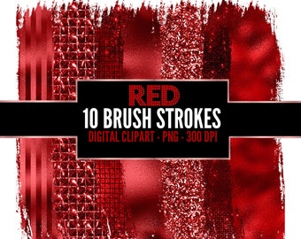 Red Beauty Brush Strokes - Red Brush Strokes - Brush Strokes - Brush Strokes PNG - Brush Stroke Clipart - Brush Stroke Art - Red