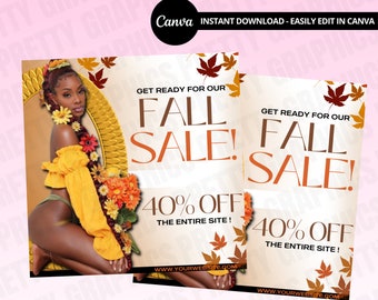 Fall Season Sale Flyer, DIY Flyer Template Design, Premade Business Flyer, Hello Fall Flyer Template, Fall Special, Fall Sale