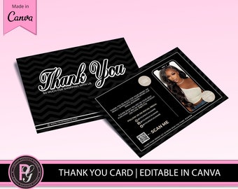 DIY Canva Template | Premade Thank You Card,Editable Thank You Card,Boutique Thank you card,Lash thank you card Premade design only