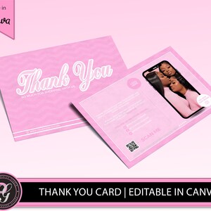 Bewerkbare dank u kaart, DIY Canva sjabloon, premade dank u kaart, bewerkbare zakelijke dank u kaart Bedankt voor uw aankoopkaart,