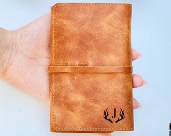 Customized Leather Journal, Lined Personalized Leather Notebook, Rustic Leather Diary, Wedding Guest Book, Vintage Journal, Travel Journal