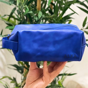 Personalized Leather Dopp Kit Bag Groomsmen Gift, Custom Leather Toiletry Bag, Travel Monogram Bag, Mens Toiletry Bag, Fathers Day Gift
