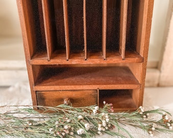 Beautiful vintage wood wall hanging cabinet, spice cabinet