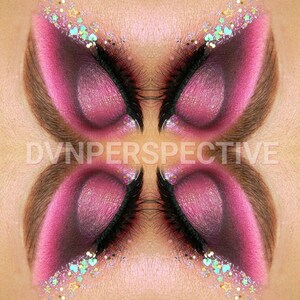 Whimsical Make-up Collage - Butterfly Collage - Rainbow Glitter & Confetti - Instant Download - Digital Photography - Unique Art