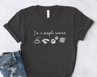 Knitting Shirt, I'm A Simple Woman, Knit Gift, Knitting Gift, Knitter Gift, Love To Knit, Love Knitting, Knit Lover, KI006WM01
