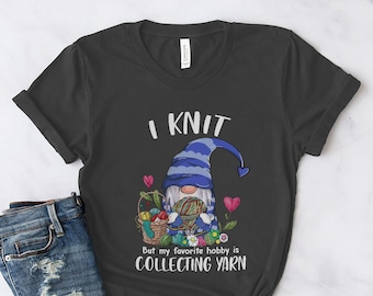 Camicia da maglia, Lavoro a maglia ma il mio hobby preferito è collezionare filati, regalo a maglia, regalo a maglia, regalo a maglia, amore per lavorare a maglia, KI004WM01