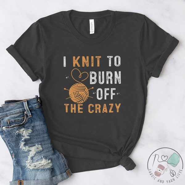 Camisa de tricô, Eu faço tricô para queimar a loucura, Presente de tricô, Presente de tricô, Presente de tricô, Adoro tricotar, Adoro tricotar, Amante de tricô, KI010WM01