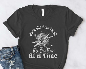 Knitting Shirt, Take One Row At A Time, Knit Gift, Knitting Gift, Knitter Gift, Love To Knit, Love Knitting, Knit Lover, KI306WM01
