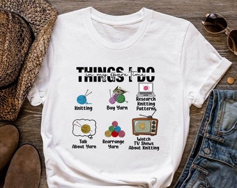 Camisa de punto, Cosas que hago en mi tiempo libre, Regalo de punto, Regalo para tejedores, Me encanta tejer, Me encanta tejer, Amante del punto, KI286WM01