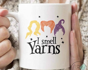 Knitting Mug, I Smell Yarns, Knit Gift, Knitting Gift, Knitter Gift, Love To Knit, Love Knitting, Knit Lover, KI182WM04