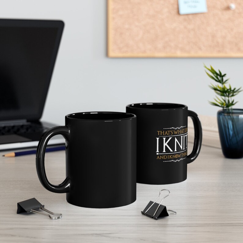 Knitting Mug, That's What I Do I Knit And I Know Things, Knit Gift, Knitting Gift, Knitter Gift, Love To Knit, Love Knitting, KI193WM04 image 3
