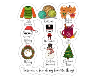 Knitting Sticker, These Are A Few Of My Favorite Things, Knit Gift, Knitting Gift, Knitter Gift, Love To Knit, Love Knitting, KI241WM09