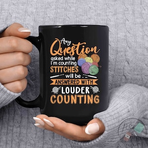 Crochet Mug, While I&#39;m Counting Stitches, Crochet Gift, Crochet Gift Idea, Crochet Love, Crochet Lover, Crochet Lover Gift, CO087WM04