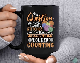 Crochet Mug, While I'm Counting Stitches, Crochet Gift, Crochet Gift Idea, Crochet Love, Crochet Lover, Crochet Lover Gift, CO087WM04
